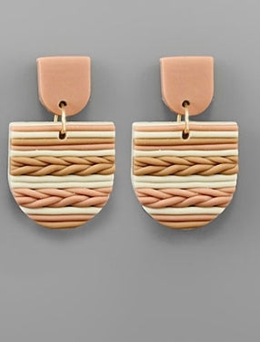 Clay Knitting Earrings - Blush - Southern Grace Creations
