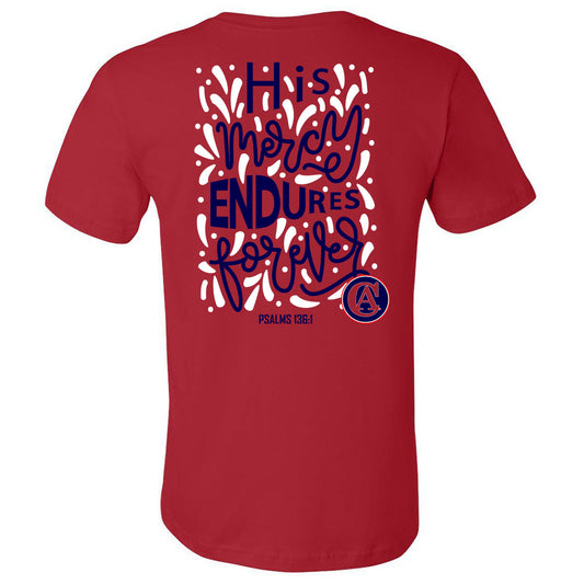 Covenant - His Mercy Endures Forever - Red Tee - Southern Grace Creations