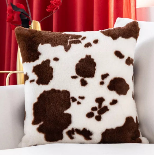 Cow Soft Fur Plush Cushion Cover Pillowcase - Southern Grace Creations
