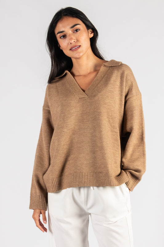 Cozy Up Sweater Top-Taupe - Southern Grace Creations