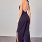 DEEP V NECK WIDE LEG JUMPSUIT - Southern Grace Creations