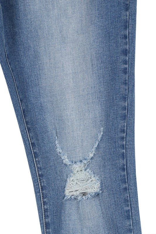 Dark wash distressed skinny jeans - Southern Grace Creations