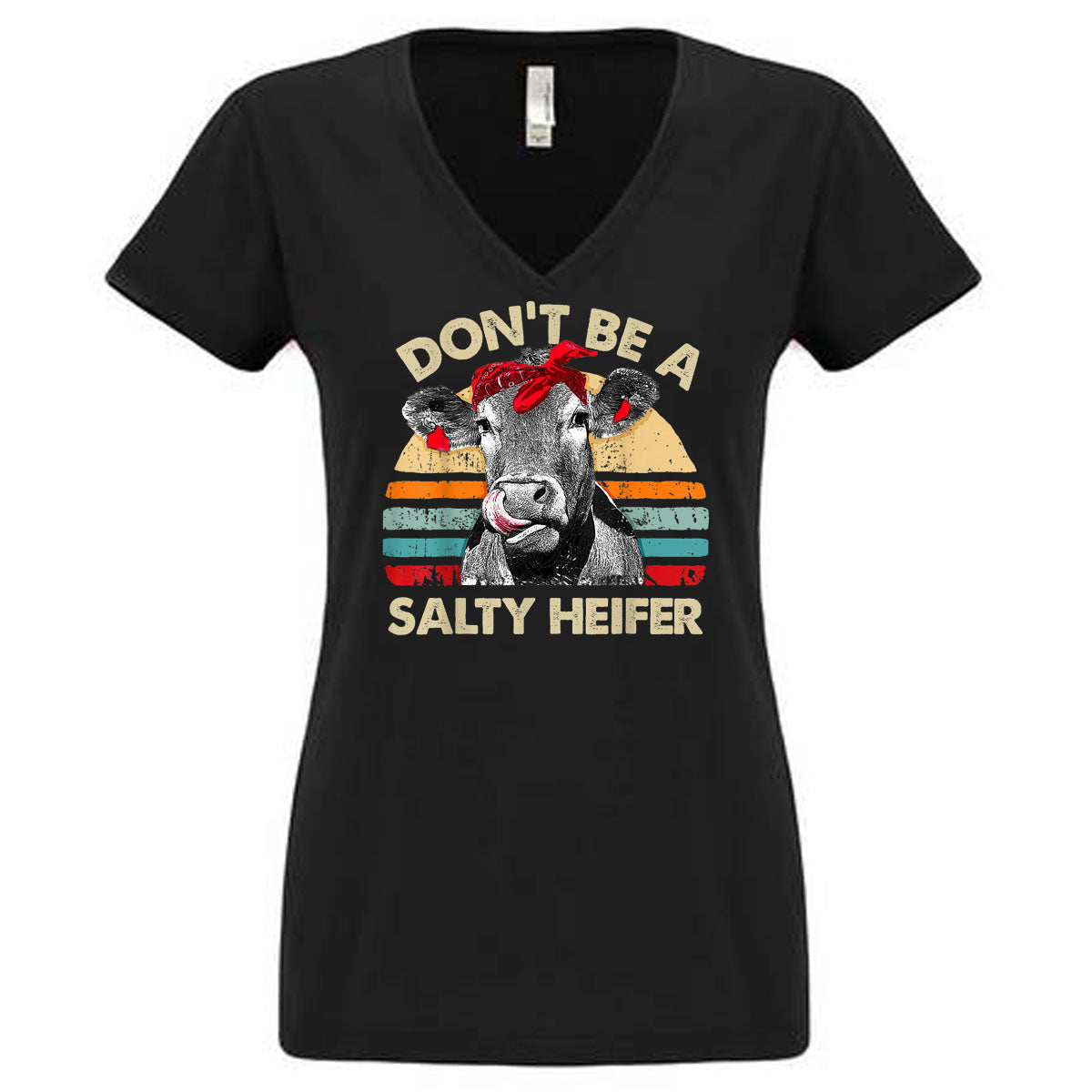 Don't Be A Salty Heifer - Black Tee - Southern Grace Creations
