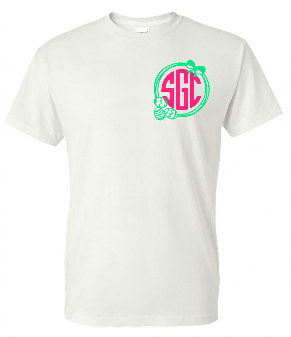 Easter Egg Monogram Tee - Southern Grace Creations