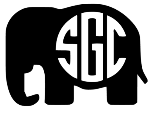 Elephant Monogram Decal - Southern Grace Creations
