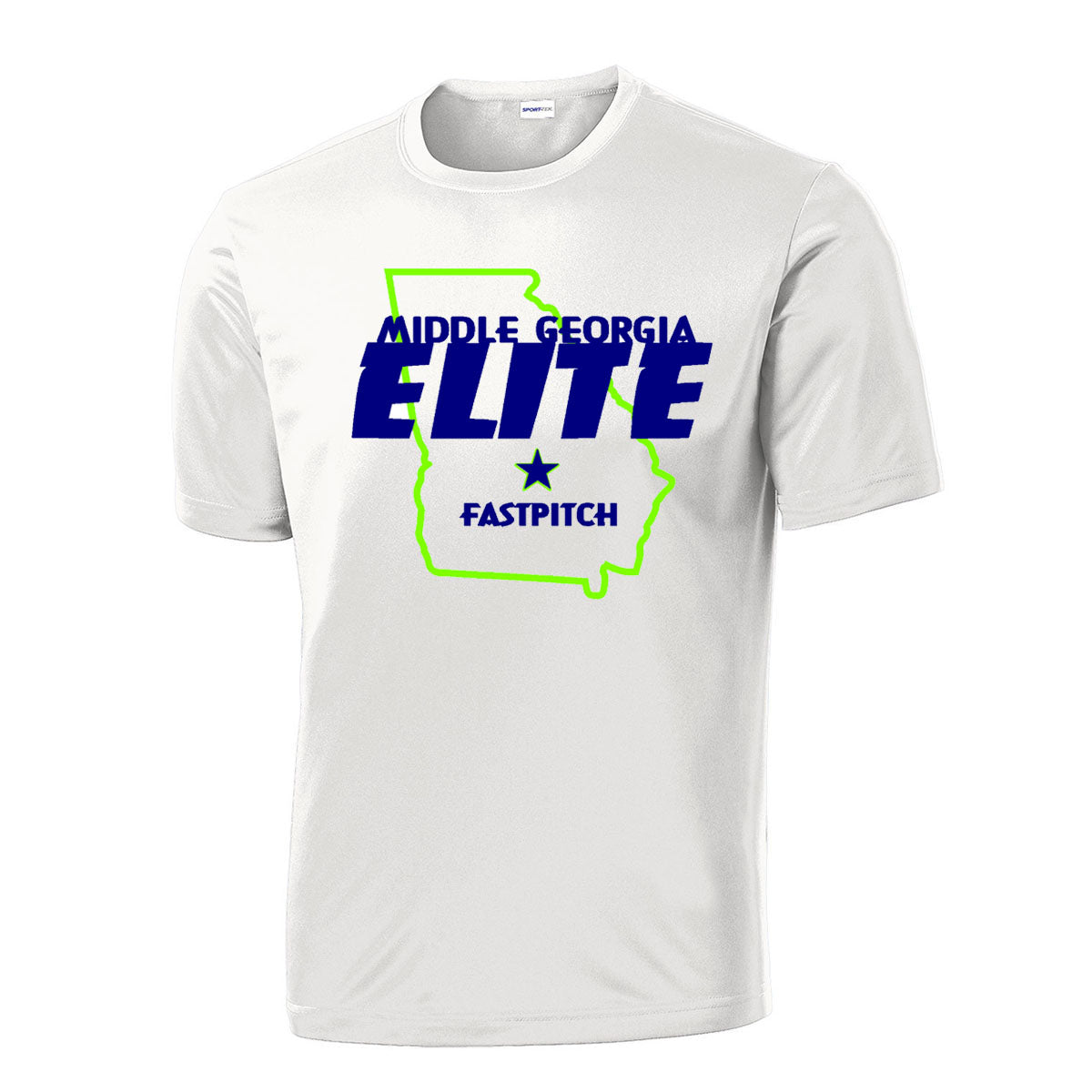 Elite - State Logo PosiCharge Drifit Tee (ST350/YST350) - White - Southern Grace Creations