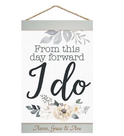 Engravable - "I DO" Hanging banner - Southern Grace Creations