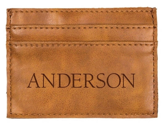 FAUX LEATHER CREDIT CARD WALLET - Engravable (ZWAL0001) - Southern Grace Creations