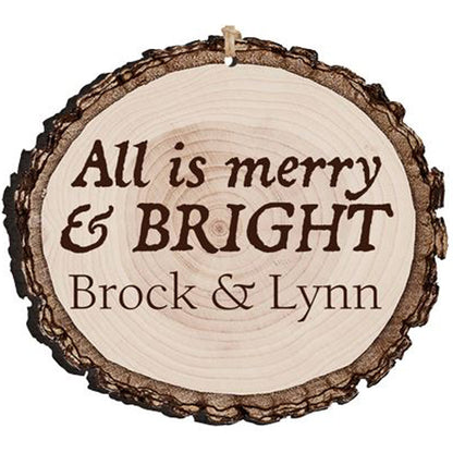 FAUX SLICED LOG ORNAMENT - ENGRAVABLE - Southern Grace Creations