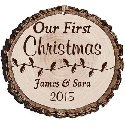 FAUX SLICED LOG ORNAMENT - ENGRAVABLE - Southern Grace Creations