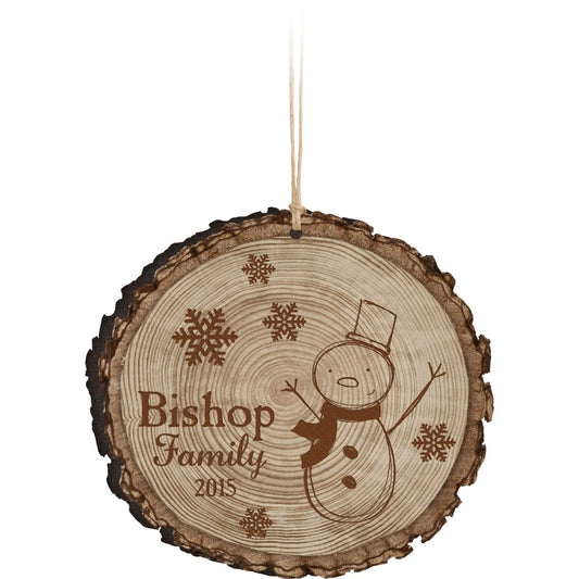 FAUX SLICED LOG ORNAMENT - Engravable (ZORN0001) - Southern Grace Creations