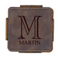 Faux Leather Coaster W/ Holder - Engravable (ZCOS0042) - Southern Grace Creations