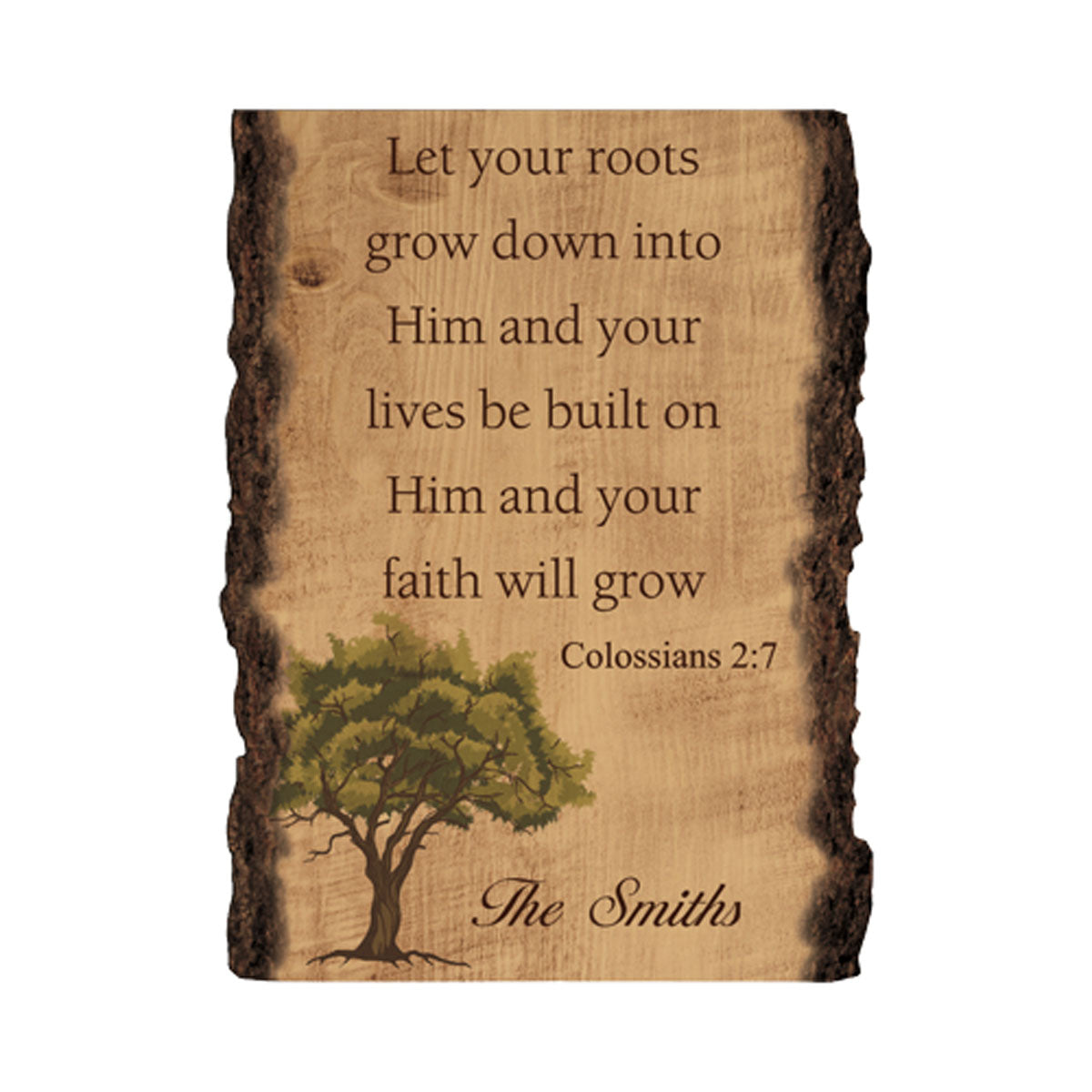 Faux Sliced Log Sign With Tree (Engravable) - Southern Grace Creations
