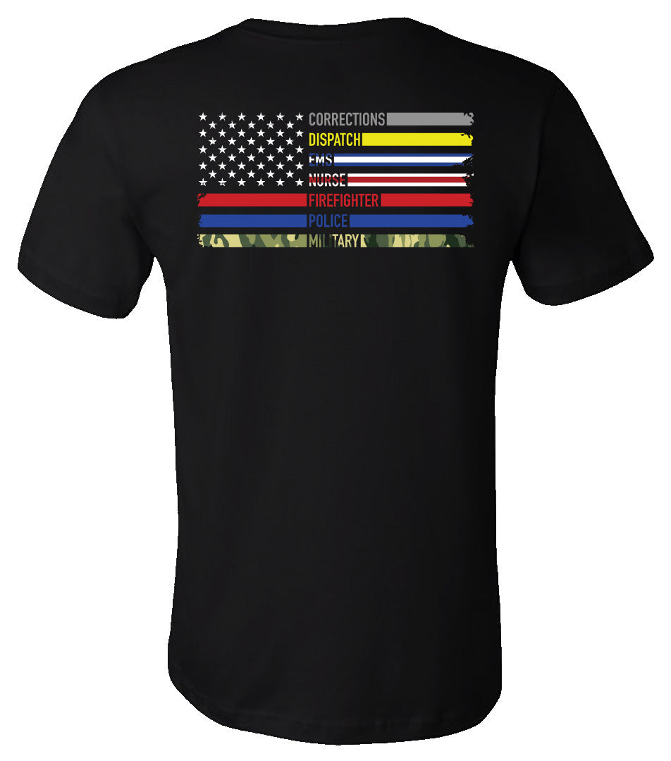 First Responder Flag - Black Short-Sleeve Tee - Southern Grace Creations