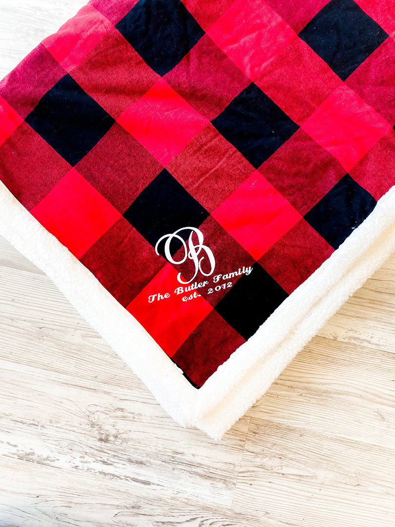 Flannel Sherpa Blanket - Southern Grace Creations