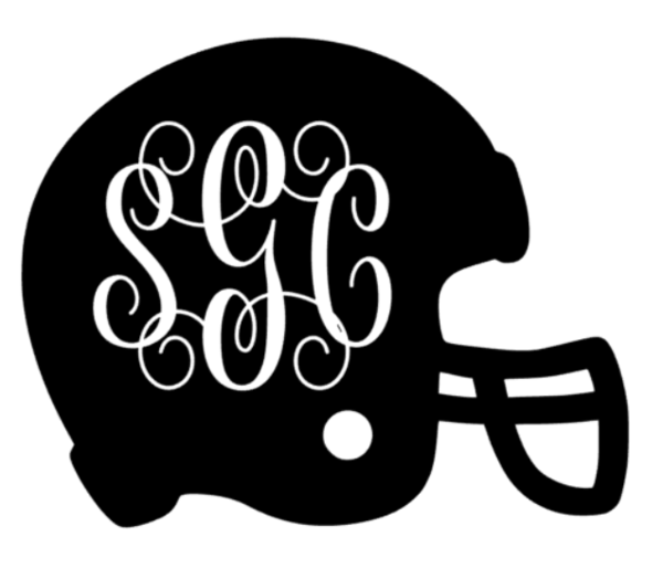 Football Helmet Monogram Decal - Southern Grace Creations