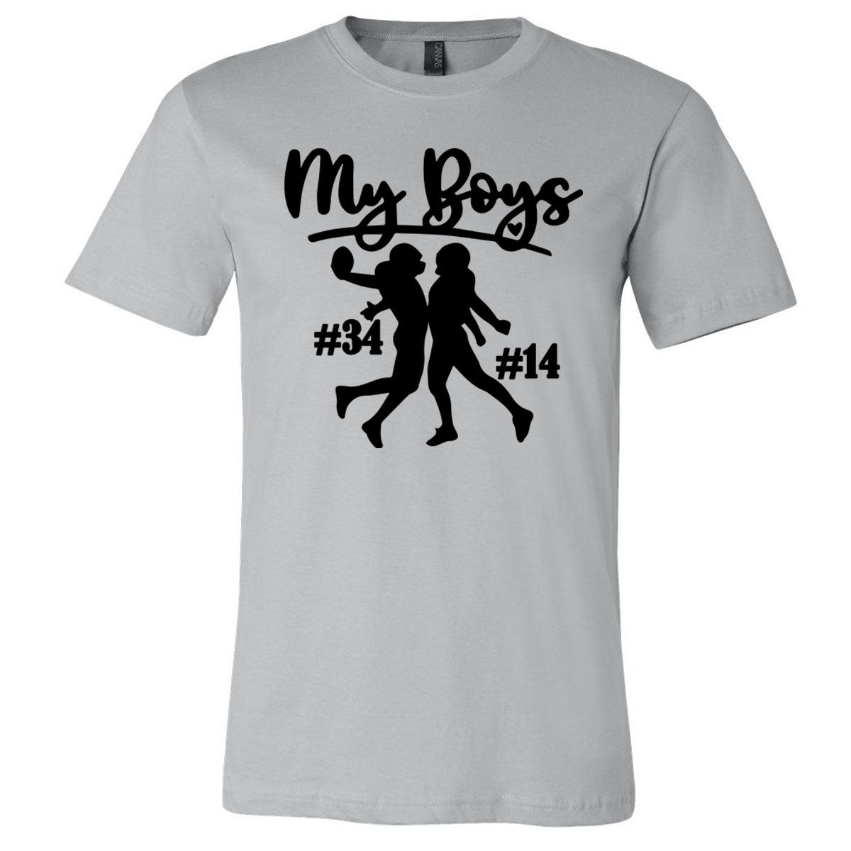 Football - My Boys - Silver Shortsleeves Tee - Southern Grace Creations