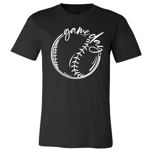 Game Day Baseball - Black Tee (Tee/Hoodie/Sweatshirt) - Southern Grace Creations