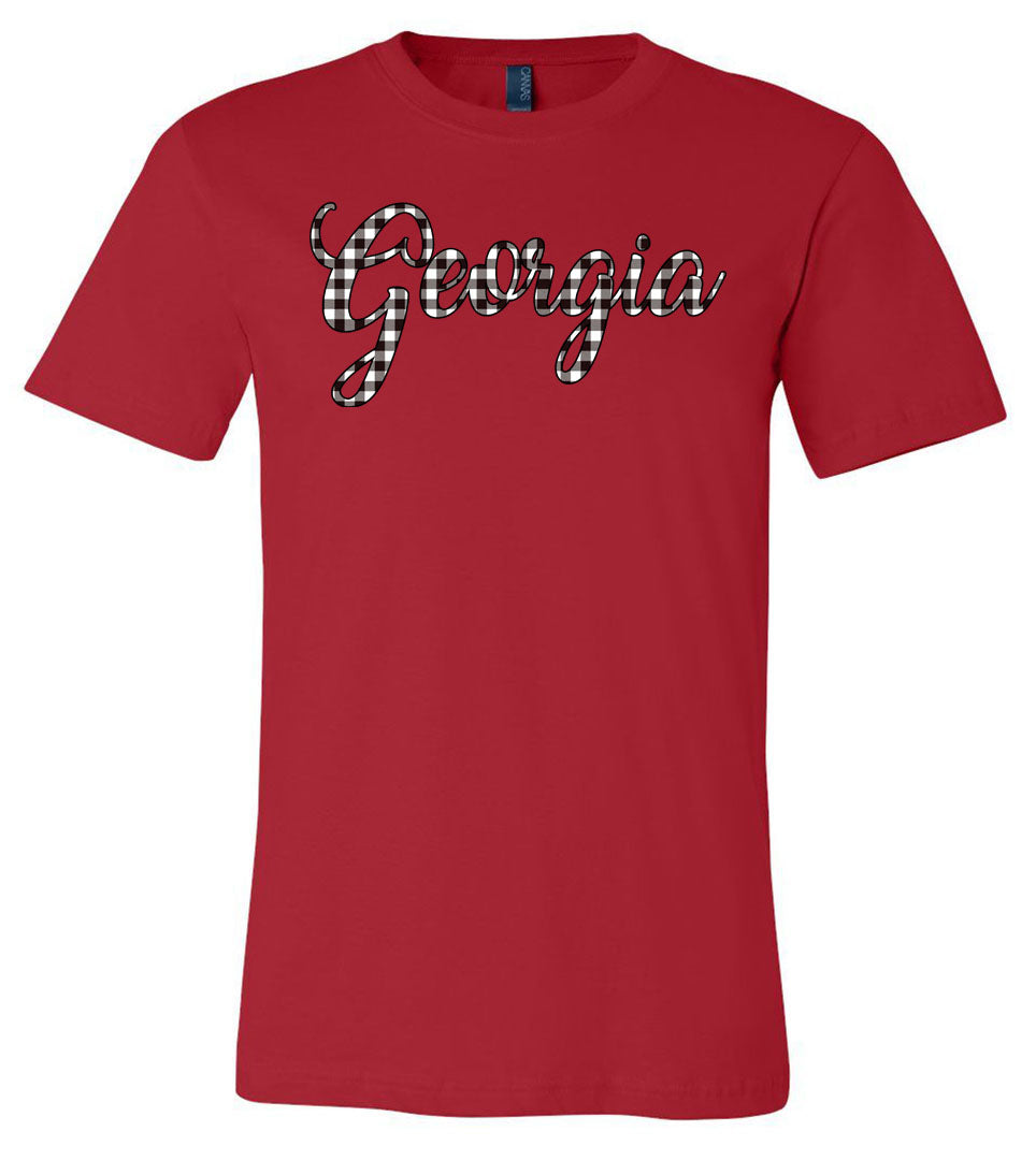 Georgia - Black/White Plaid - Red Short/Long Sleeve - Southern Grace Creations
