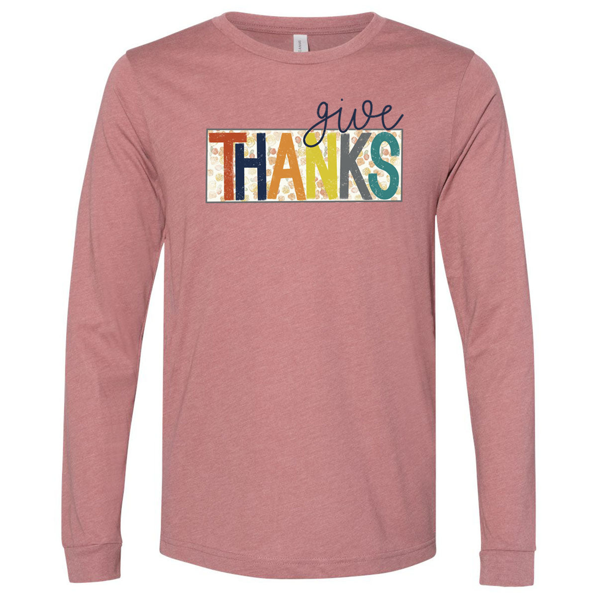 Give Thanks Floral Box - Mauve Tee - Southern Grace Creations