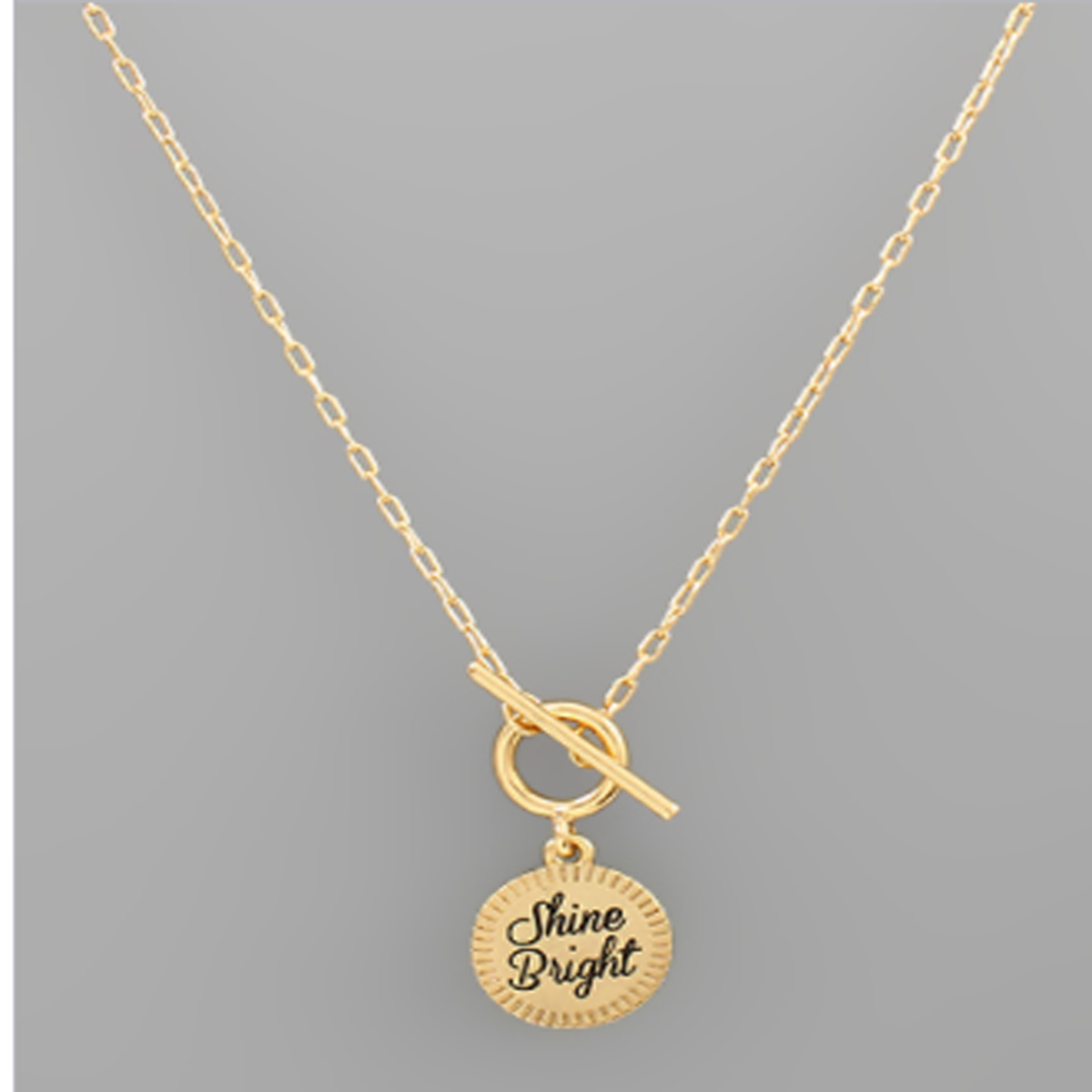 Gold Shine Bright Disk Necklace - Southern Grace Creations