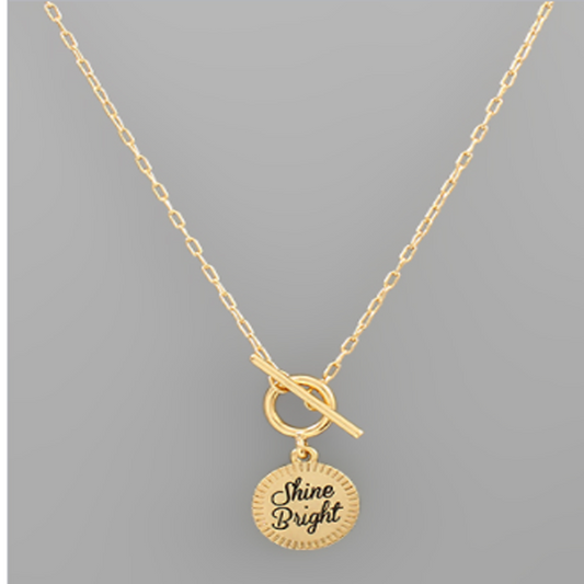 Gold Shine Bright Disk Necklace - Southern Grace Creations