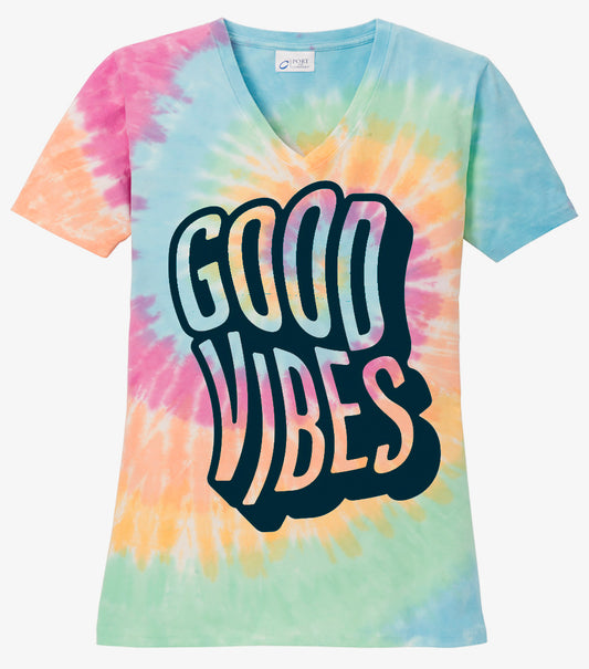 Good Vibes (Funky Wave) - Pastel Rainbow Tie Dye - Southern Grace Creations