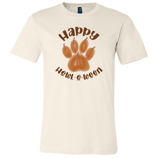 Happy Howl-O-ween Tee - Natural - Southern Grace Creations