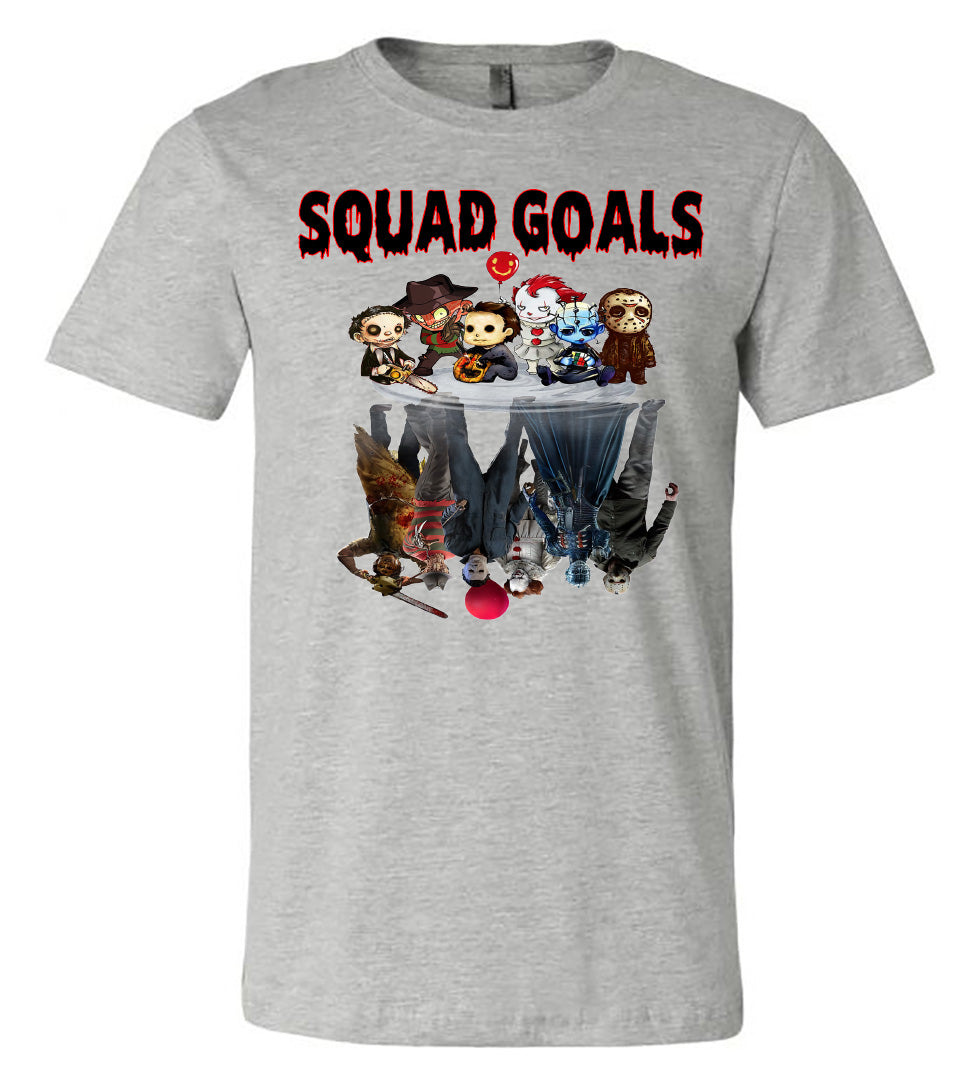 Horror - SquadGoals - Athletic Heather Short Sleeve Tee - Southern Grace Creations