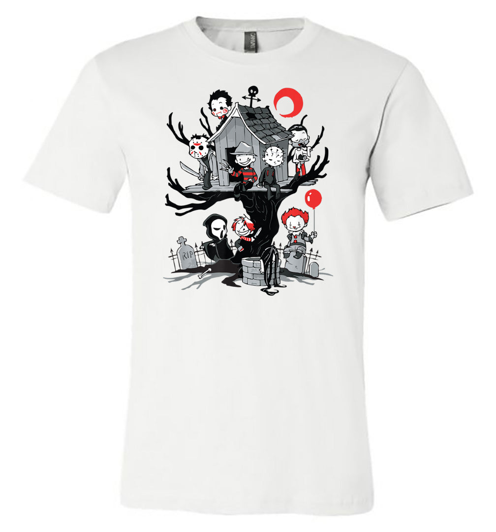 Horror - Tree House - White Short Sleeve Tee - Southern Grace Creations
