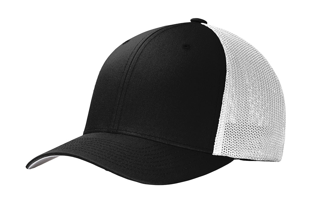 Howard Flexfit Mesh Back Cap (C812) - Black/White - Southern Grace Creations