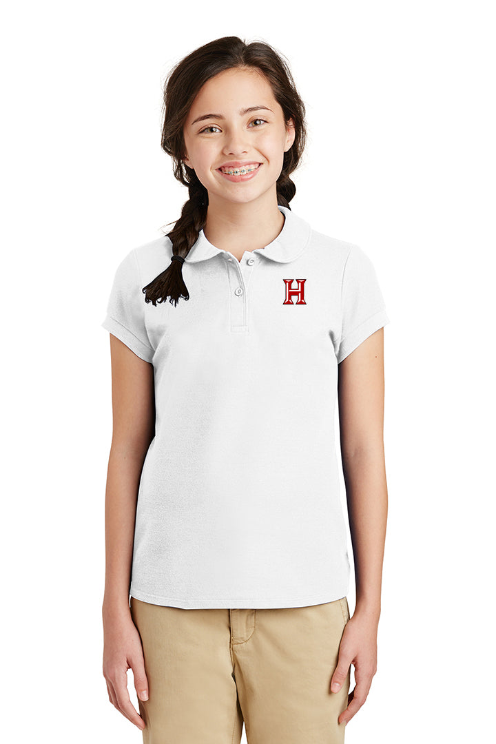 Howard - Girls Peter Pan Collar Polo - White (yg503) - Southern Grace Creations