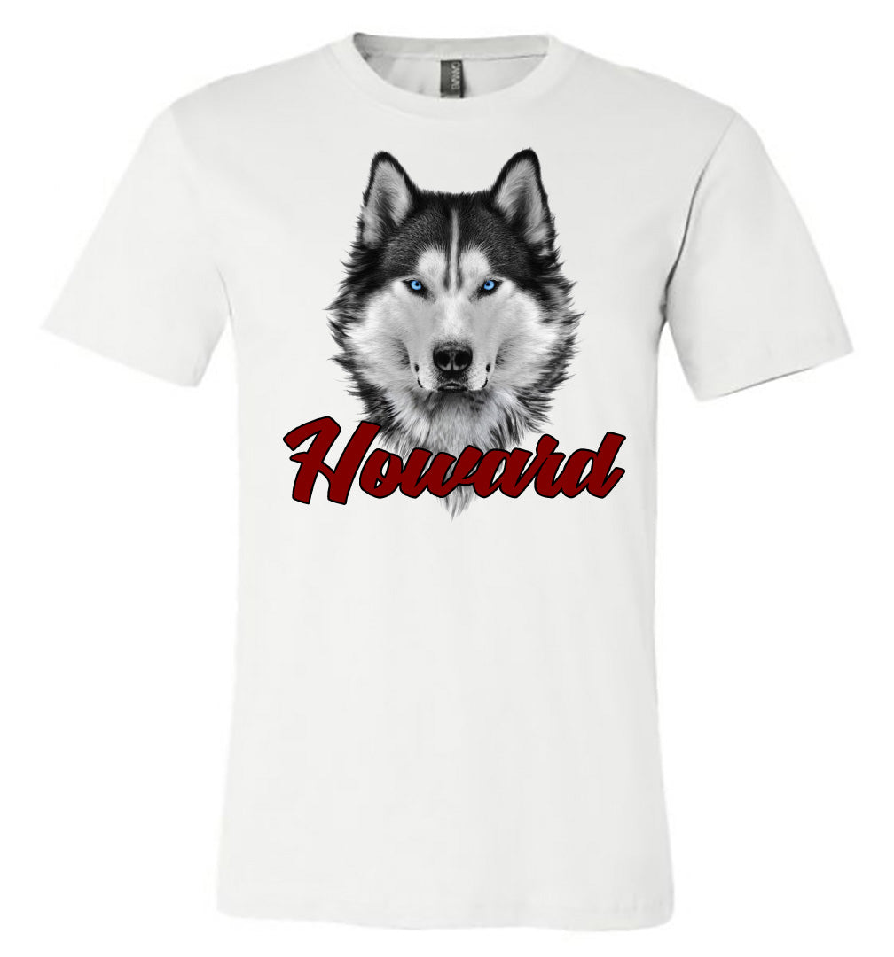 Howard - Husky Head with Cursive Howard - White (Tee/Hoodie/Sweatshirt) - Southern Grace Creations