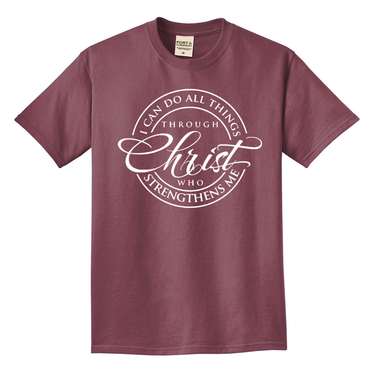 I Can Do All Things Circle - Beach Wash® Garment-Dyed - Wineberry - Southern Grace Creations