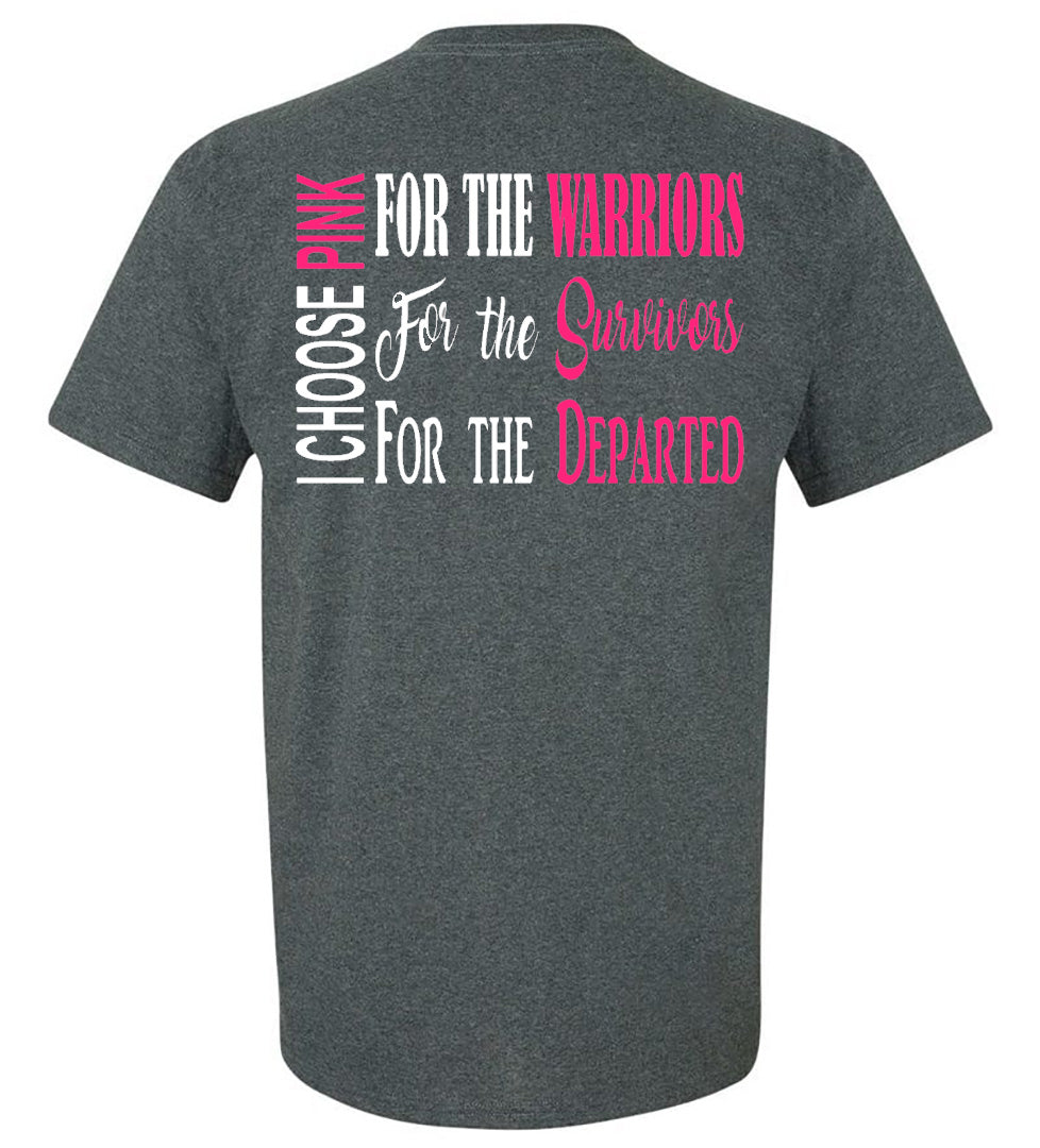 "I Choose Pink" - Breast Cancer Tee dark Heather Gray - Southern Grace Creations