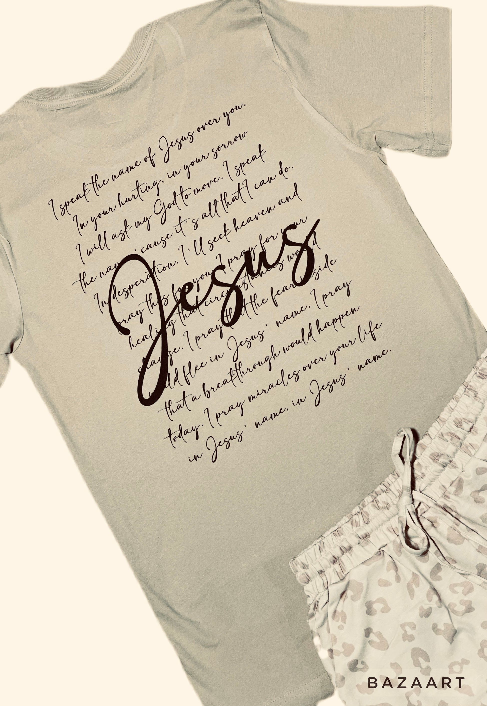 I Speak The Name of Jesus - Tan (Tee/Hoodie/Sweatshirt) - Southern Grace Creations