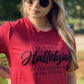 I'll Raise a Hallelujah Tee - Burgundy - Southern Grace Creations