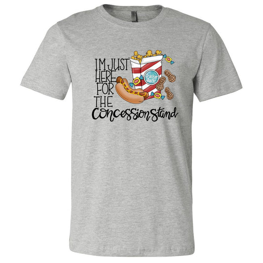 I'm Just Here For The Concession Stand - Athletic Heather Grey Short Sleeve Tee - Southern Grace Creations