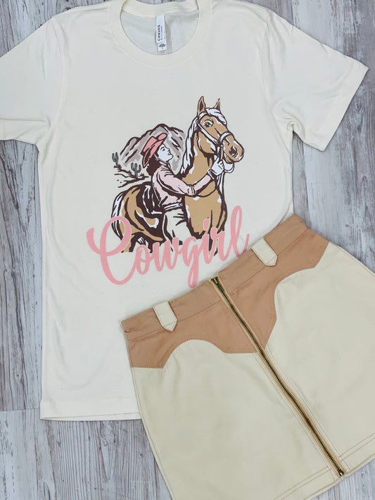 I wanna be a Cowgirl Tan t-shirt - Southern Grace Creations