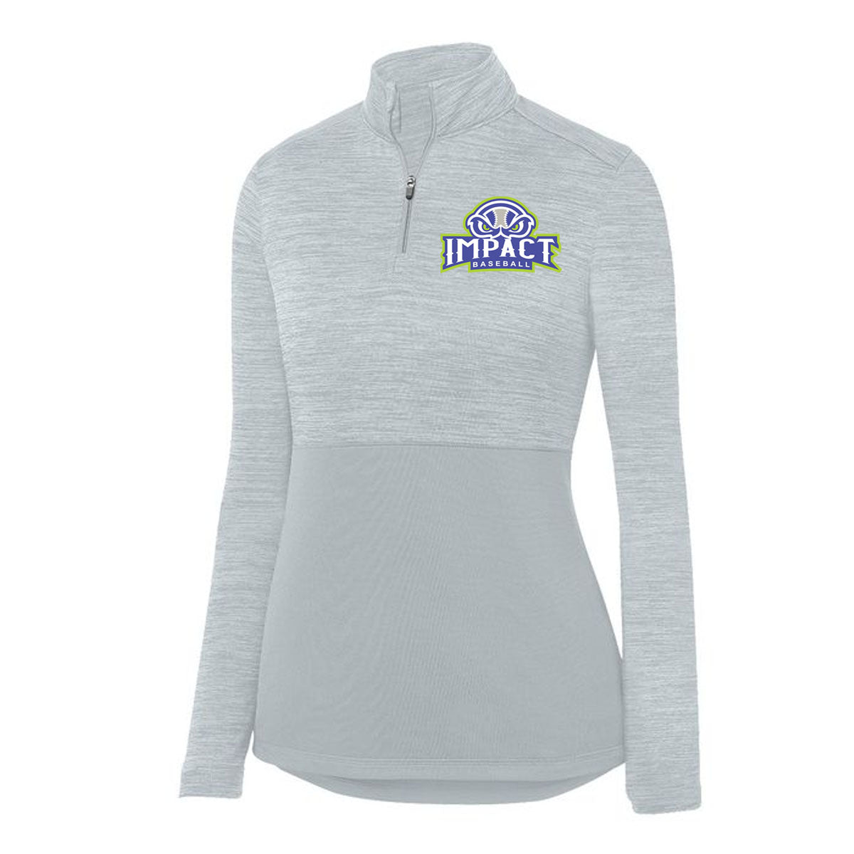 Impact - Ladies Shadow Tonal Heather 1/4 Zip Pullover (2909) - Silver - Southern Grace Creations