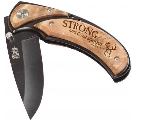 Inspirational Pocket Knife (KNF94) Strong and Courageous Josh 1:9 - Southern Grace Creations