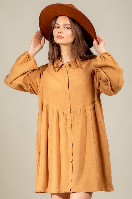 Jessa Dress-Camel - Southern Grace Creations