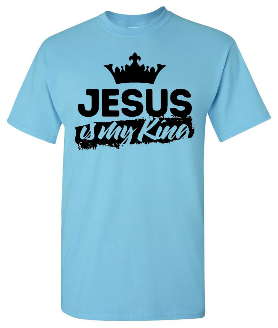 Jesus is My King - Aqua/Sky Short Sleeve Tee - Southern Grace Creations