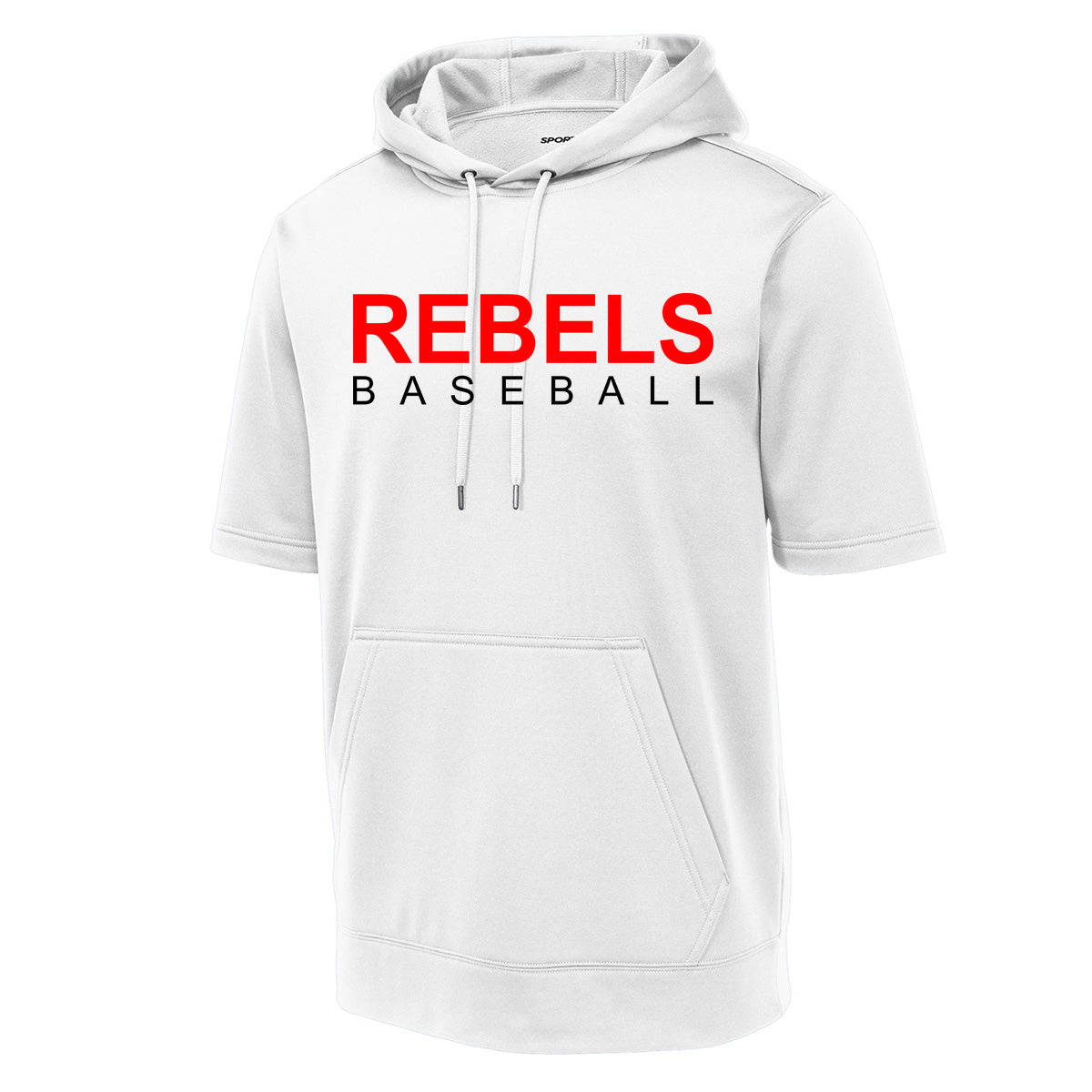 John Hancock - Rebels Baseball 3 -Fleece Short Sleeve Hooded Pullover - White - Southern Grace Creations