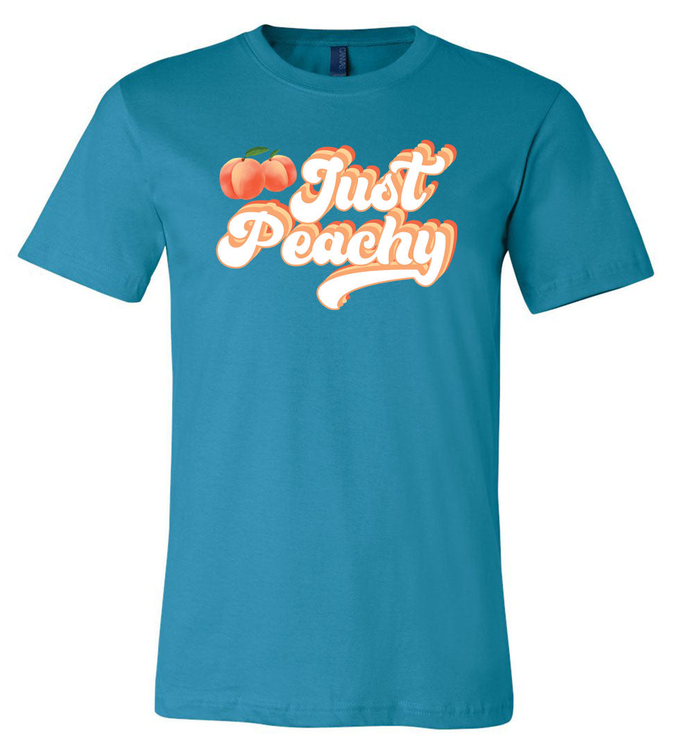 Just Peachy - Aqua Short Sleeve Tee - Southern Grace Creations