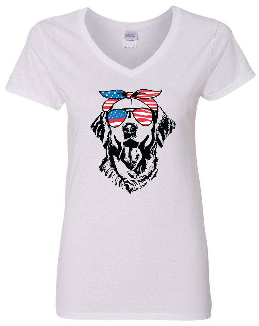 Lab with Flag Bandana & Glasses Tee - Southern Grace Creations