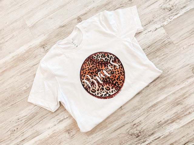 Leopard Baseball with Team Name - Southern Grace Creations