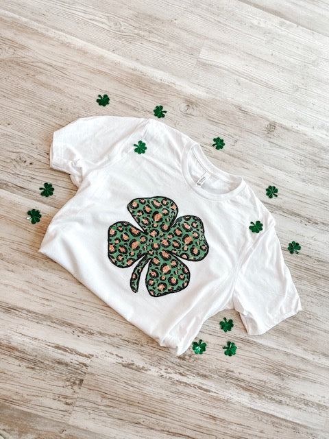 Leopard Clover Tee - Southern Grace Creations