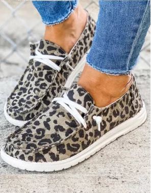 Leopard Print Canvas Shoes - Southern Grace Creations