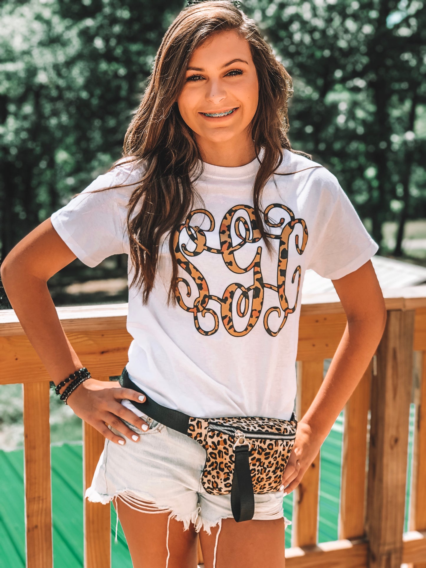 Leopard Print Monogram Shirt - Southern Grace Creations